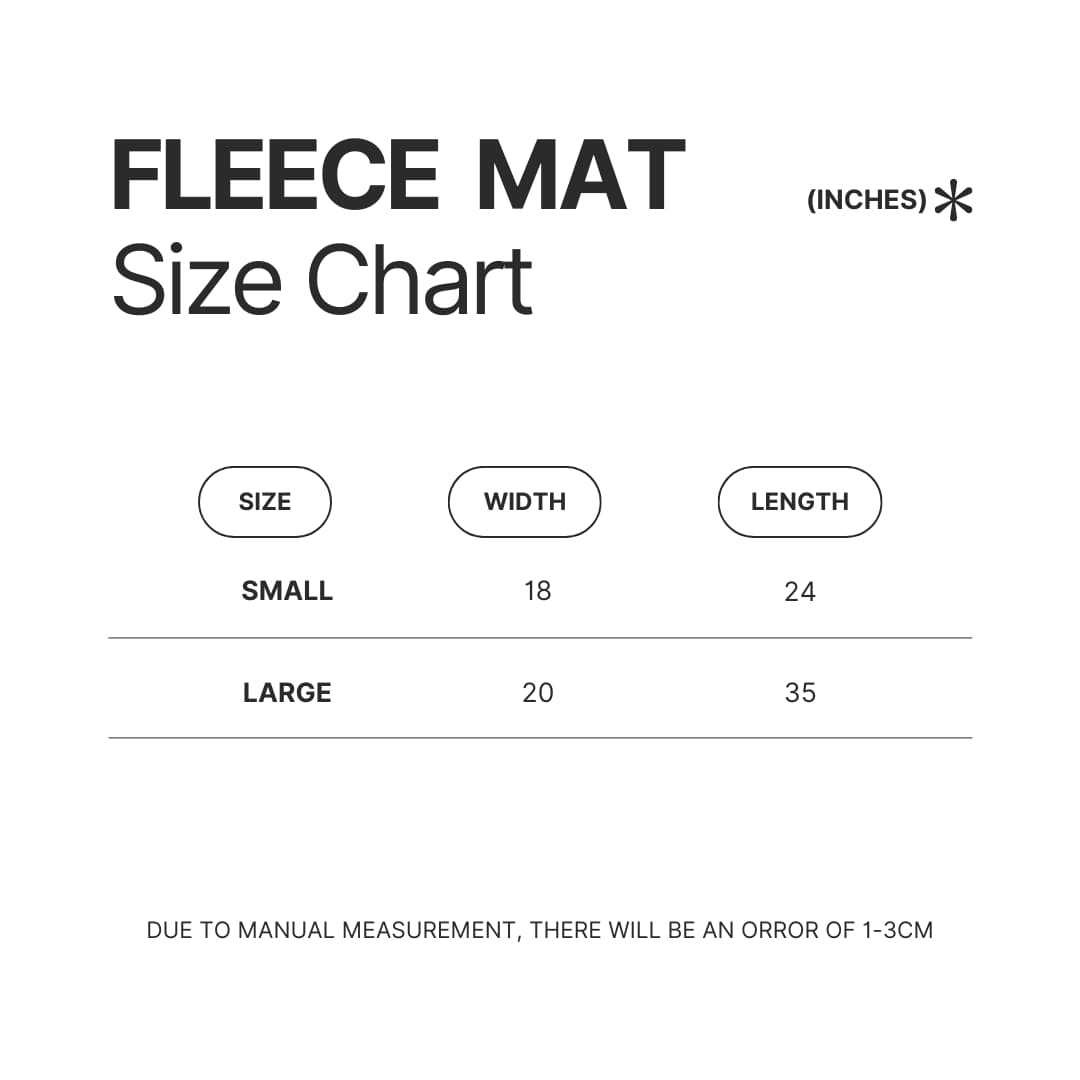 Fleece Mat Size Chart - Blue Lock Merchandise