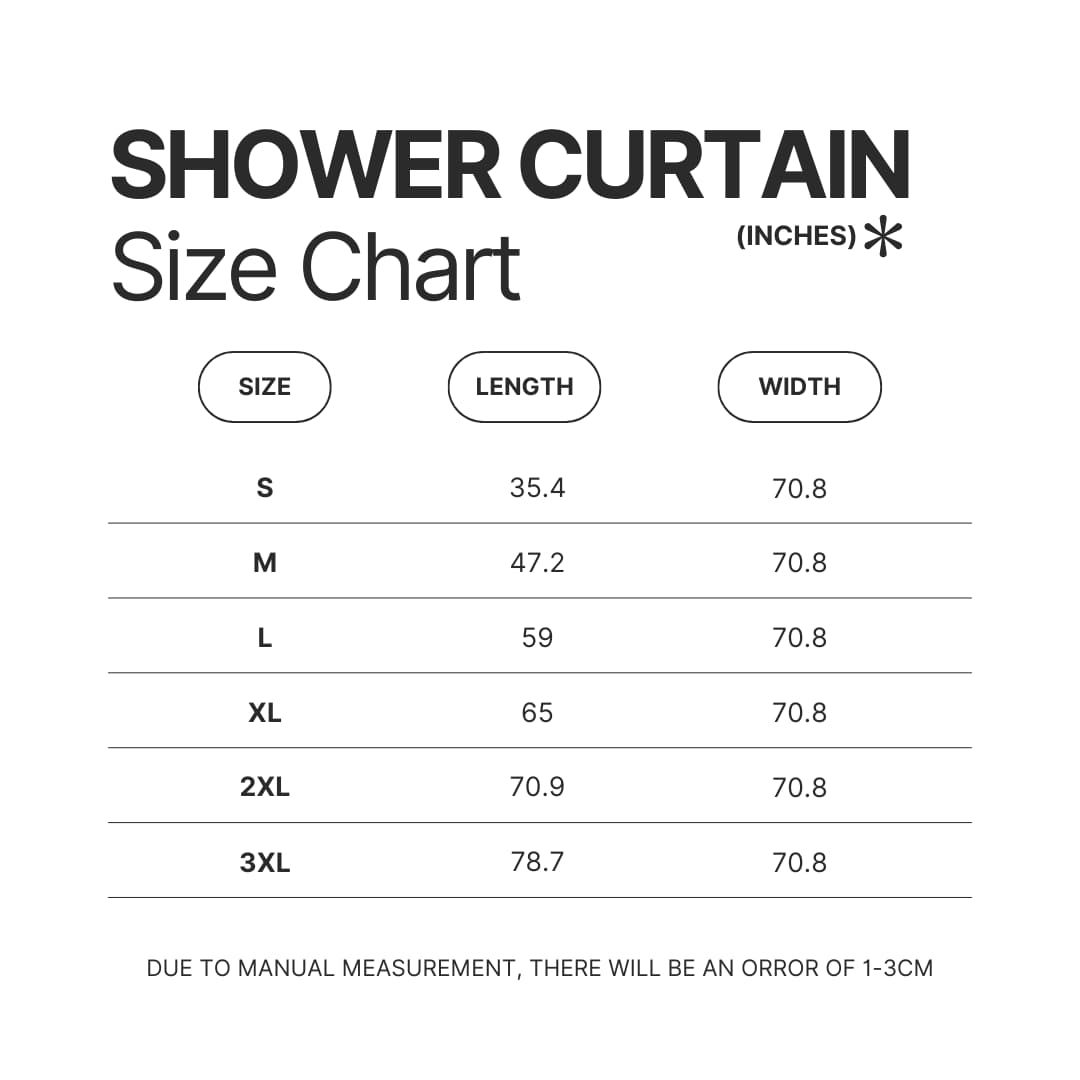 Shower Curtain Size Chart - Blue Lock Merchandise