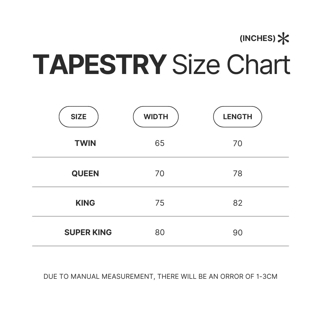 Tapestry Size Chart - Blue Lock Merchandise