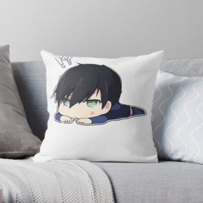 Best Blue Cute Chibi Hyoma Chigiri Throw Pillow
