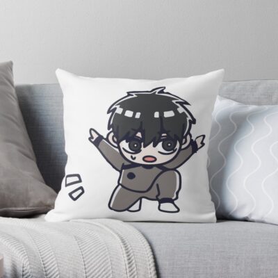 Blue Chibi Hyoma Chigiri Throw Pillow