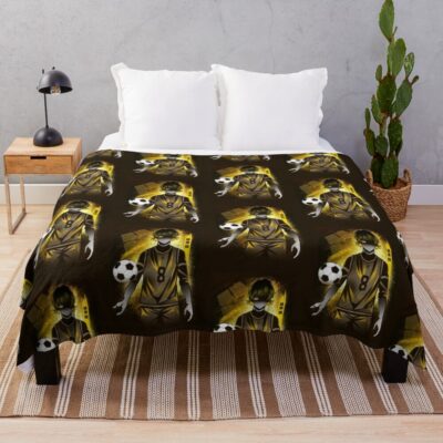 Attack Of Silhouette Bowl Cut Bachira Throw Blanket