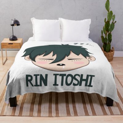 Itoshi Rin Blue Lock Chibi Throw Blanket
