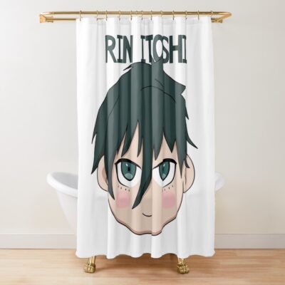 Blue Lock Itoshi Rin Chibi Shower Curtain