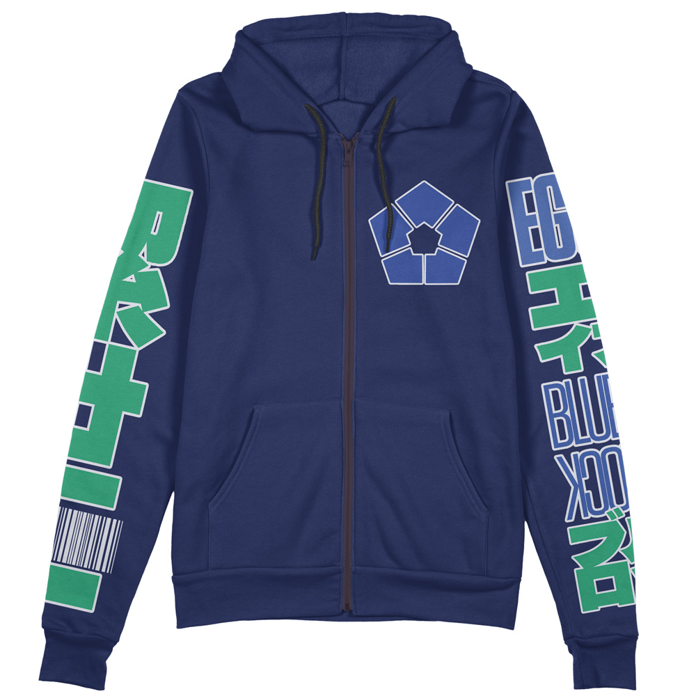 Isagi Yoichi Blue Lock Streetwear Zip Hoodie Jacket - Image 2