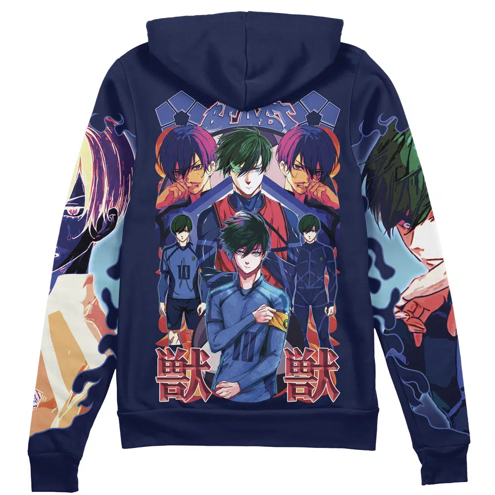 Itoshin Rin V2 Blue Lock Streetwear Zip Hoodie Jacket